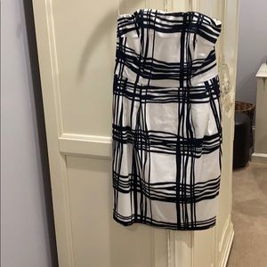 Strapless White & Black Dress